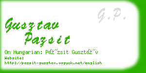 gusztav pazsit business card